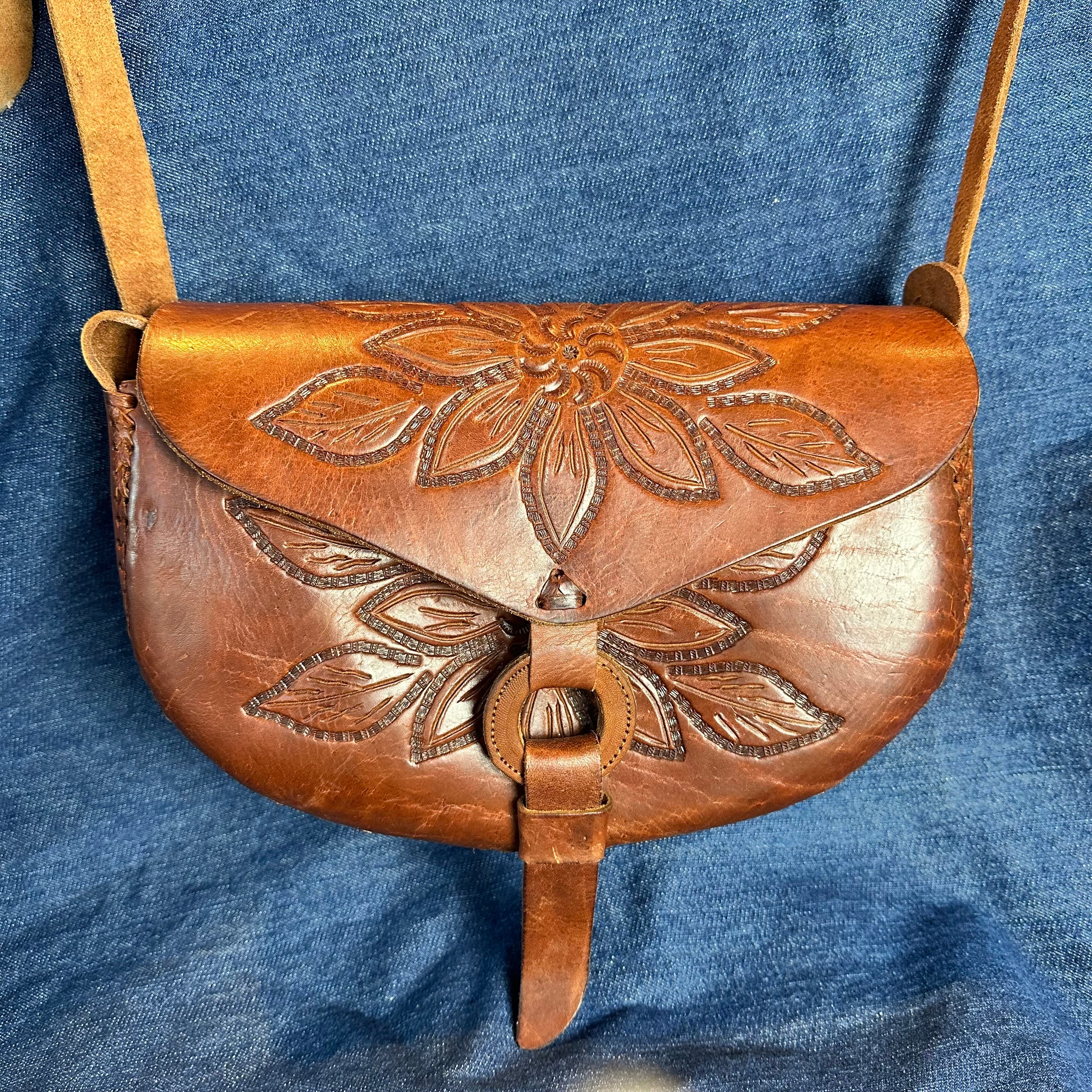 Tooled Leather Bag - Medium