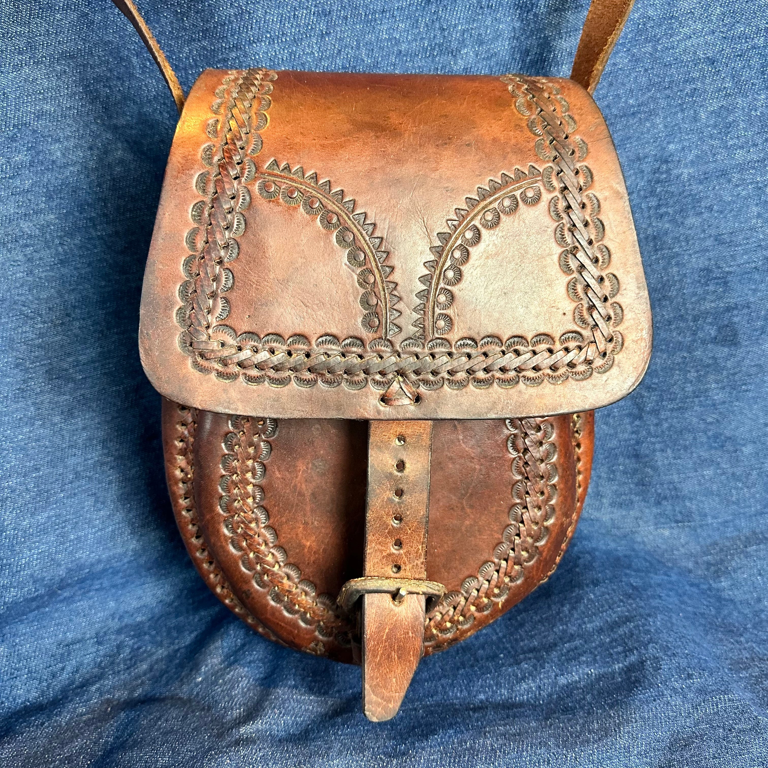 Tooled Leather Bag - Medium