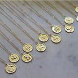 Gold Zodiac Necklace - Pisces
