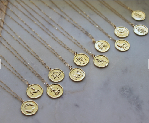 Gold Zodiac Necklace - Pisces