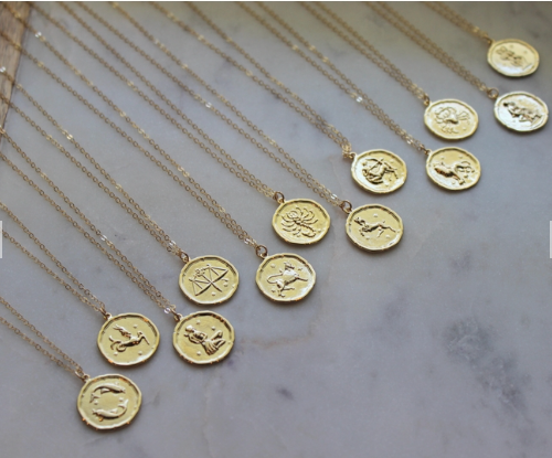 Gold Zodiac Necklace - Libra