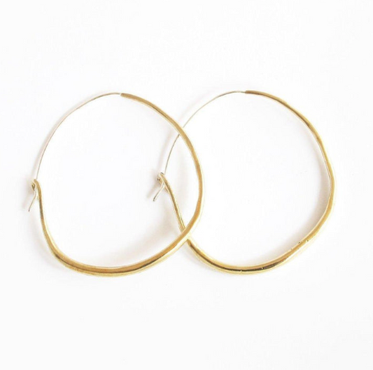 Natural Hoop in Brass  - MEDIUM