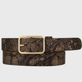 Carin | metallic snake print leather belt