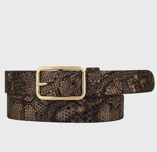 Carin | metallic snake print leather belt