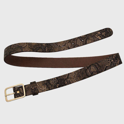 Carin | metallic snake print leather belt