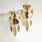 Hammered brass chandelier earrings