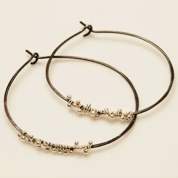 Isabel Hoops in Gold-fill & Silver